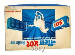 Vintage Tata 50I Blue Detergent Bar Advertising Tin Sign Board Rare Old TS284