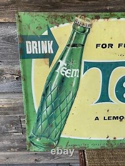 Vintage Teem Soda Advertising Tin Embossed Sign