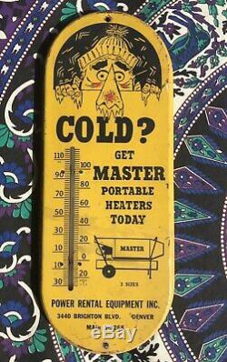 Vintage Thermometer Denver Colorado Old Antique Advertising Tin Sign Industrial