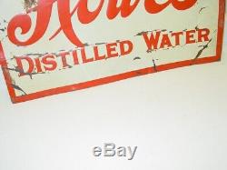 Vintage Tin Advertising Sign, Drink Howe's Distilled Water, Original