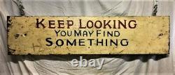 Vintage Tin Advertising Sign With Clock 2 Sided