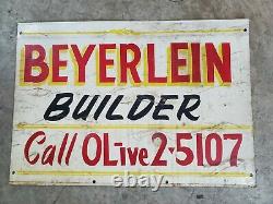 Vintage Tin Beyerlein builders Frankenmuth Beer Sign FB Co Detroit MI Michigan