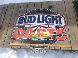 Vintage Tin Bud Light Darts Sign, 36x30 1994 Original Sign By Anheuser-Busch