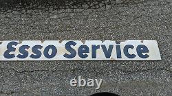 Vintage, Tin,'Esso Service', Original Gas Station Sign, Antique, Raised Letters