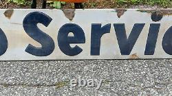 Vintage, Tin,'Esso Service', Original Gas Station Sign, Antique, Raised Letters