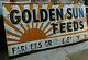 Vintage Tin Golden Sun Feed Feeds Farm Sign Agriculture Advertising 94 X 46 Rust