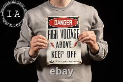 Vintage Tin High Voltage Sign