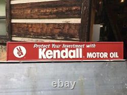 Vintage Tin Kendall Motor Oil Sign NOS