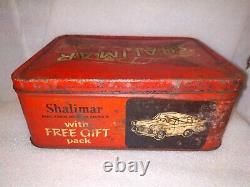 Vintage Tin Litho Box Shalimar Motors Car Automobile Garage Box Collectible 1960