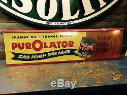 Vintage Tin Litho Purolator Sign