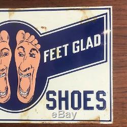 Vintage Tin Litho Selz Shoe Trade Advertising Sign Not Porcelain