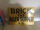Vintage Tin Metal Brick Embossed Sign The Allen Company Kentucky Rare Constructi