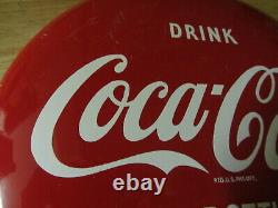 Vintage Tin Metal Enamel Advertising Sign Coke Coca-cola Button 12