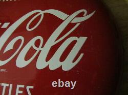 Vintage Tin Metal Enamel Advertising Sign Coke Coca-cola Button 12