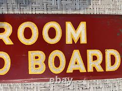 Vintage Tin Metal Hetrolite Sand Reflective Lettering Sign, Room And Board 1940