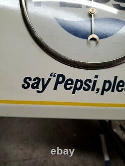Vintage Tin Metal Pepsi Soda Advertising Thermometer Sign. Near mint 9x9