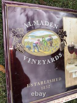 Vintage Tin Metal Sign Almaden Vineyards 21 X 17 Inch Approximately