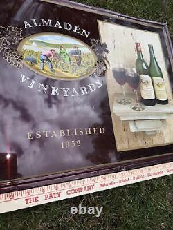 Vintage Tin Metal Sign Almaden Vineyards 21 X 17 Inch Approximately