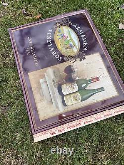 Vintage Tin Metal Sign Almaden Vineyards 21 X 17 Inch Approximately