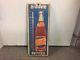 Vintage Tin Pepsi Cola Thermometer Sign Bigger Better Blue Bottle 15-1/2 Tall