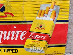 Vintage Tin Sign Esquire Cigarette Advertising Tobacciana Collectables