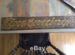 Vintage Tin Sign Hand Painted General / Department Store Advertising Sign WOW