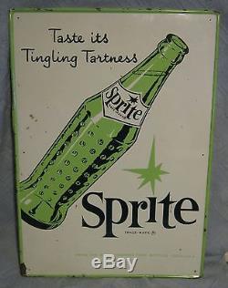 Vintage Tin Sprite Taste its Tingling Tartness Sign 9001 M. C. A. 1565 28 X 20