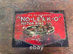Vintage Tin Tacker Collectable No-Leak-O Rare Gas Oil Sign Porcelain