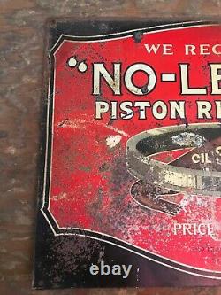 Vintage Tin Tacker Collectable No-Leak-O Rare Gas Oil Sign Porcelain