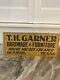Vintage Tin Tacker T. H. Garner Hardware Furniture Embossed Sign Quanah Tx Nos