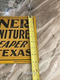 Vintage Tin Tacker T. H. Garner Hardware Furniture Embossed Sign Quanah TX NOS