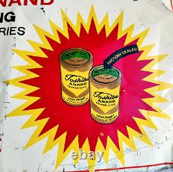 Vintage Toshiba Anand Powder King Dry Cell Batteries Advertising Tin Sign Board