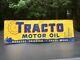 Vintage Tracto Motor Oil Tin Embossed Sign Original Stout Sign Co