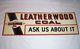Vintage Unused Leatherwood Coal Tin Metal Sign Kentucky Mining Railroad