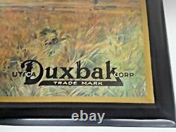 Vintage Utica Duxbak Hunting Clothing Sign Workwear Denim Tin Over Cardboard NY