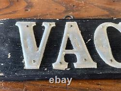 Vintage Vacancy Sign Double Sided Tin Letters On Wood Art Deco