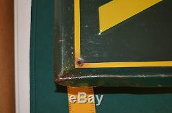 Vintage Valvoline Self Framed Embossed Vertical Tin Sign 59-3/4 x 11-3/4