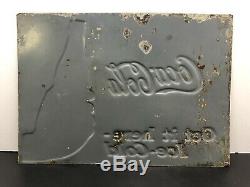 Vintage Very Rare Coca Cola Embossed Tin Sign 1930