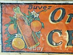 Vintage Very Rare Embossed Orange Crush Tin Sign 59 X 20 St-thomas 20's 30's