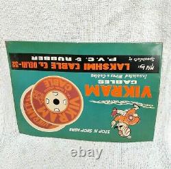 Vintage Vikram Cables Air India Maharaja Graphics Advertising Tin Sign Embossed