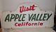 Vintage Visit Apple Valley California Painted Tin Sign 30 Long
