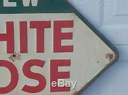 Vintage WHITE ROSE ETHYL, Save 2 Cents, Rare Gasoline Tin Sign, Gas & Oil Sign