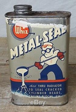 Vintage WHIZ METAL-SEAL Metal Sign Can 16 oz full Tin Radiator Repair