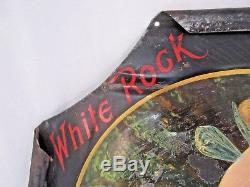 Vintage White Rock Table Water Nude Fairy Metal Tin Plaque Sign 14 X 14 942-s
