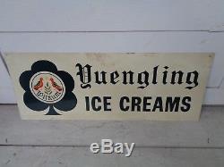 Vintage Yuengling Ice Cream Tin Metal Sign Pottsville Pa Beer Dairy Milk Bottle