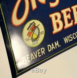 Vintage Ziegler Beer Sign Tin Over Cardboard Beaver Dam Wisconsin