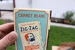 Vintage Zig Zag Tin Cigarette Tobacco Paper Dispenser Advertising Sign