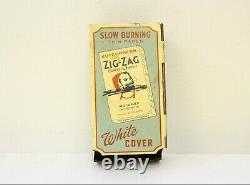 Vintage Zig-zag White Covers Cigarette Papers Dispenser Tobacco Tin Sign