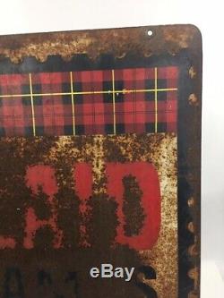 Vintage advertising Large Plaid Stamps Double Sided Tin Sign