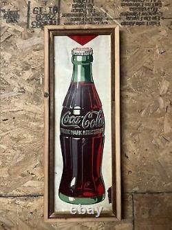 Vintage coke bottle tin sign! Professionally framed